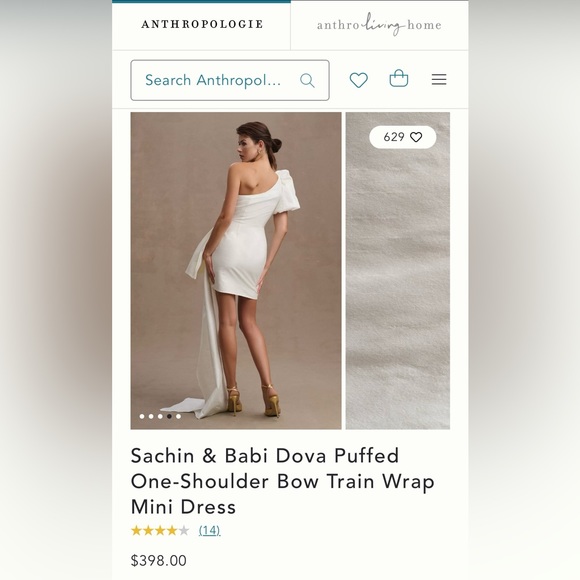 Sachin and Babi satin mini bridal dress size 12 - Picture 1 of 3